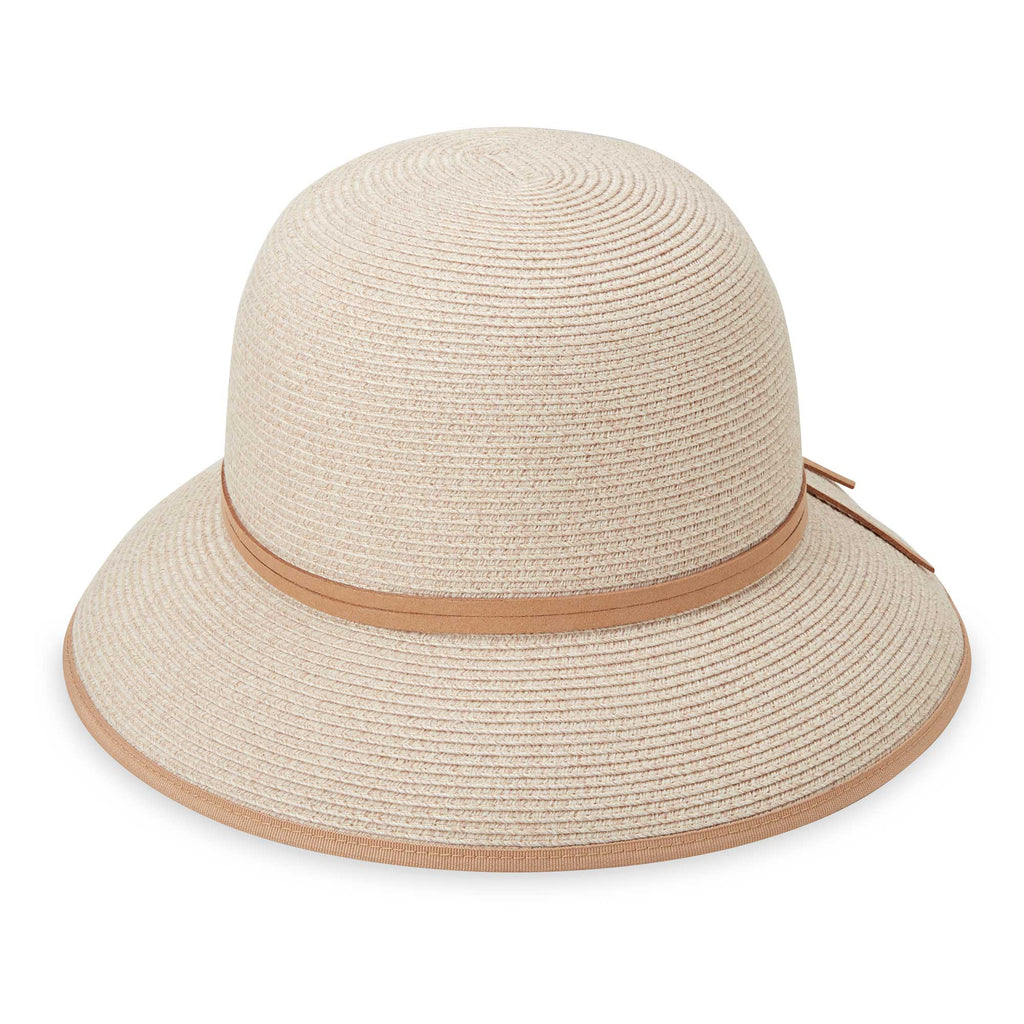 Wallaroo Lady Brett packable cloche hat in mixed camel, view 2