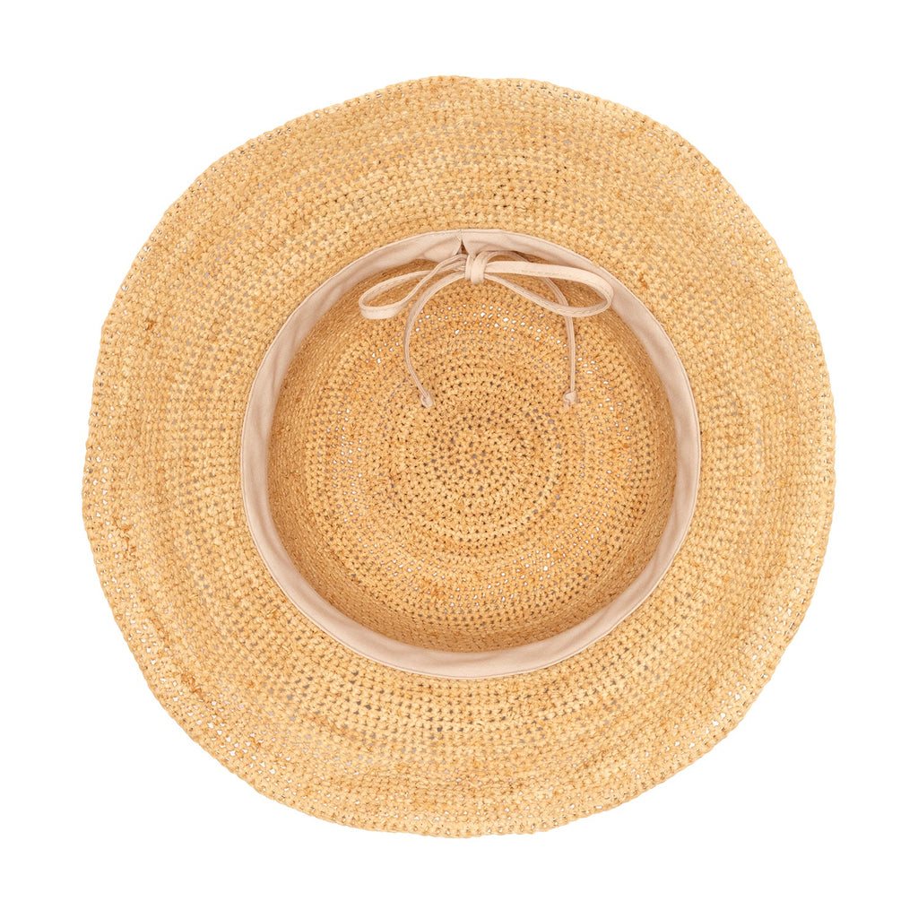 Wallaroo Malibu raffia bucket hat with beaded band in natural, view 5