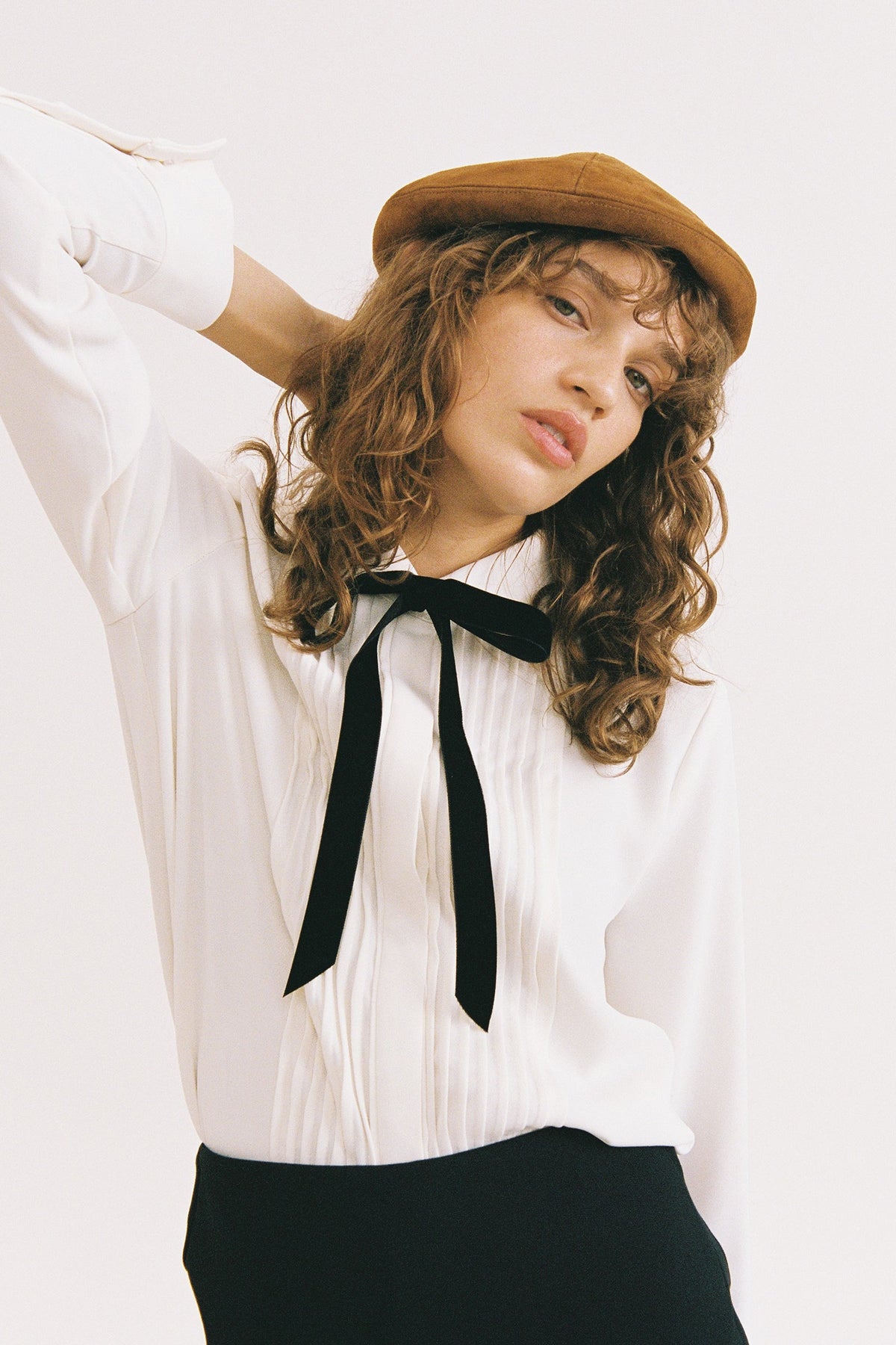 Lack of Color Priya Beret in Tobacco suede, view 6