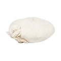 Women's wool beret with flower accents in ivory