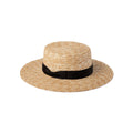 Lack of Color Spencer Boater in natural straw with black ribbon, view 1