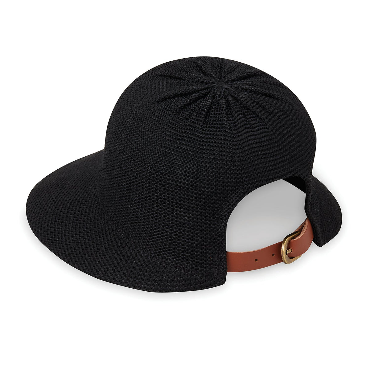 Wallaroo Victoria poly-straw ponytail cap in black, view 2