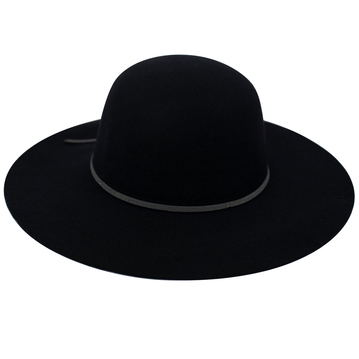 Head West wool floppy hat with round crown and faux suede band in black