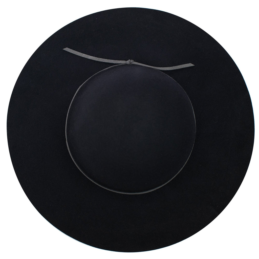 Head West wool floppy hat with round crown and faux suede band in black, view 3