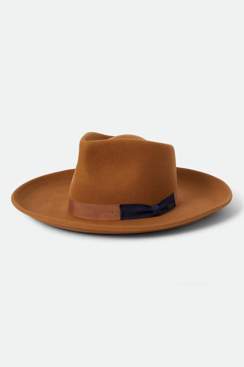 Brixton Monet Fedora in Washed Copper wool felt, view 1