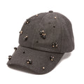 Nightbird cotton twill dad cap with tonal pearl clusters in black