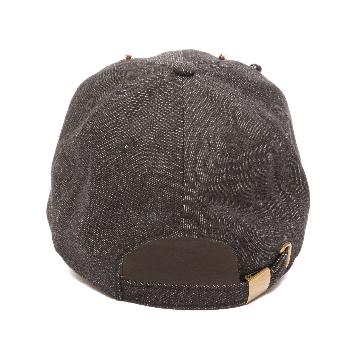 Nightbird cotton twill dad cap with tonal pearl clusters in black, view 5